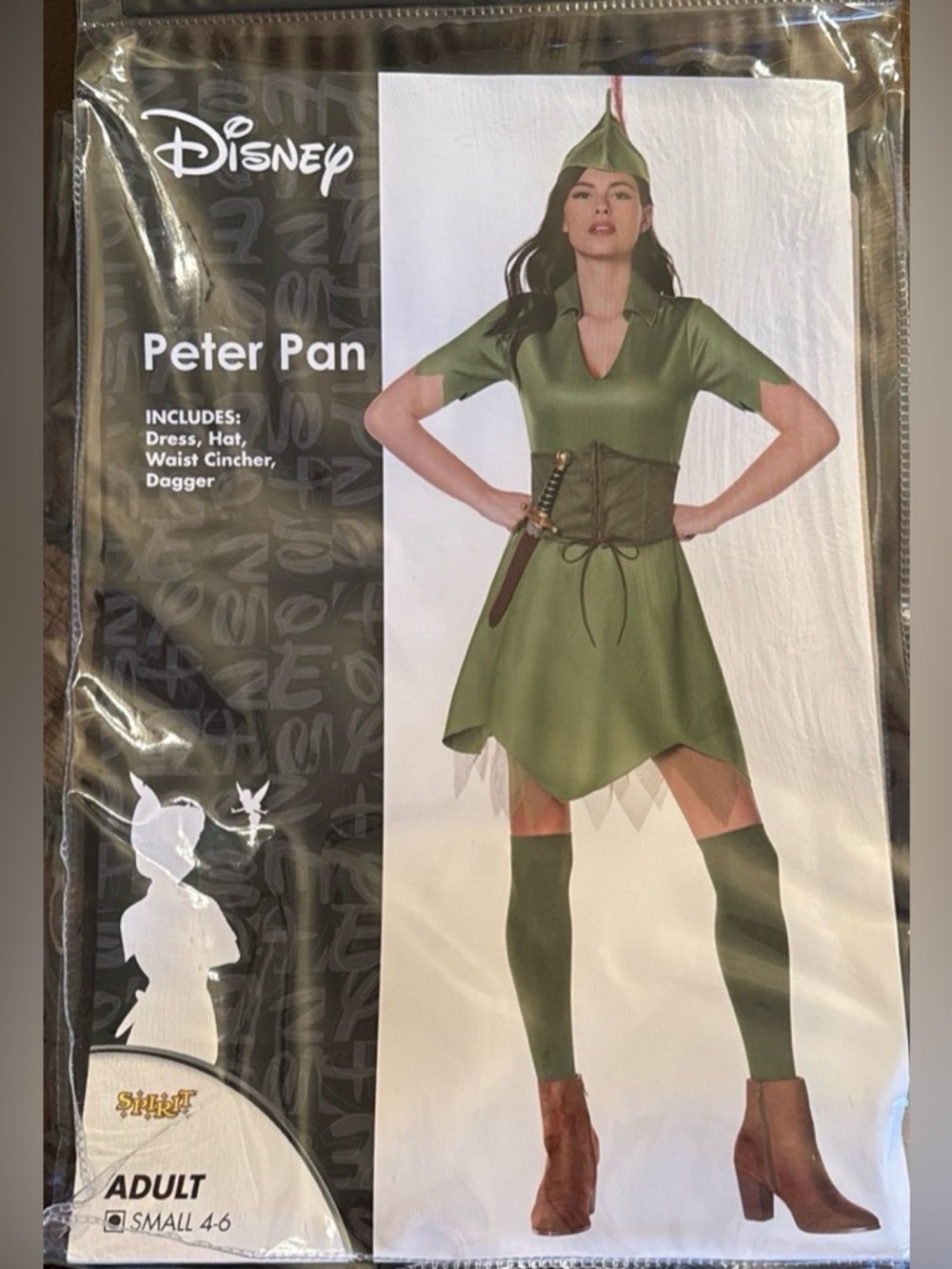 Disney Peter Pan Costume Women’s Small 4-6 Full Set Dress Hat Dagger Halloween